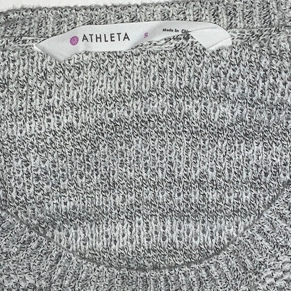 NWOT Athleta Borealis Knit Sweater - Merino Wool Blend - Heather Gray - Size S - Picture 4 of 5